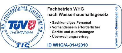 TÜV Thüringen - Fachbetrieb WHG nach Wasserhaushaltsgesetz